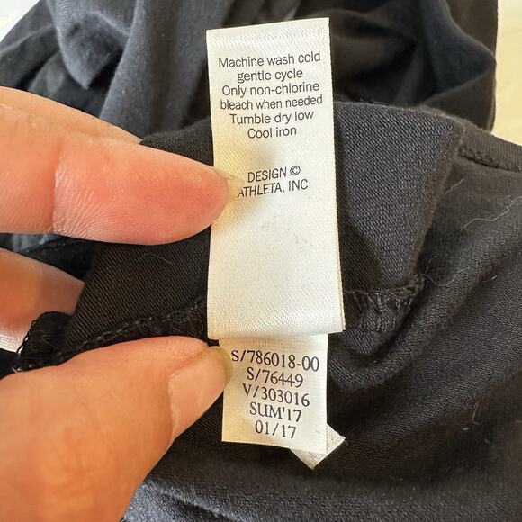 Athleta Comeback Tank Midi Dress Size S Black Bodycon Ruched Preppy Comfort NWT - Picture 10 of 11